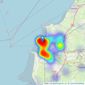 David Plaister Ltd - Weston Super Mare listings heatmap