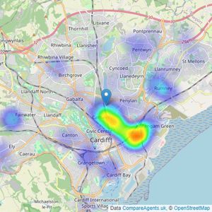 Davids Homes - Cardiff listings heatmap