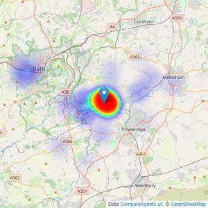 Davies & Davies - Bradford On Avon listings heatmap