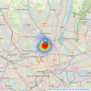 Davies & Davies - Finsbury Park listings heatmap