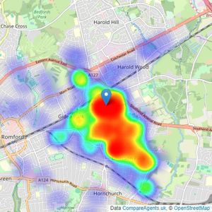 Davis Estates - Hornchurch listings heatmap