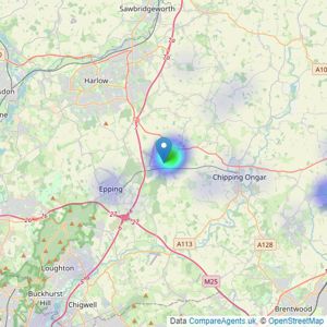 Davis Homes - Essex & London listings heatmap