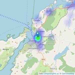 Dawsons Estate Agents - Oban listings heatmap