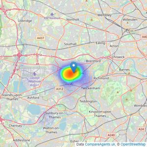 DBK Estate Agents - Hounslow listings heatmap