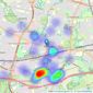 DBK Estate Agents - Southall listings heatmap