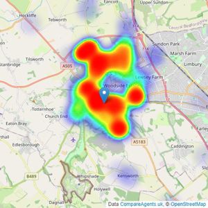 Deakin-White - Dunstable listings heatmap