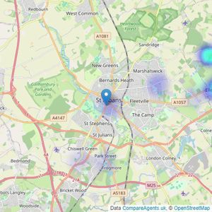 Deakin-White - St Albans listings heatmap