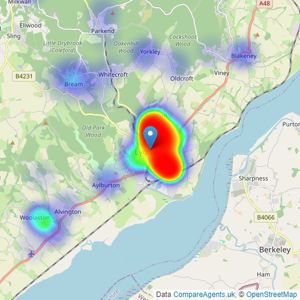 Dean Estate Agents - With Ardens - Lydney listings heatmap