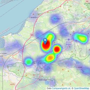 Debbie Fortune Estate Agents - Congresbury listings heatmap