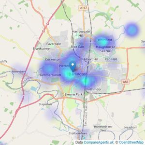 Denham Properties - Darlington listings heatmap