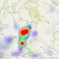 Denise White Estate Agents - Leek listings heatmap