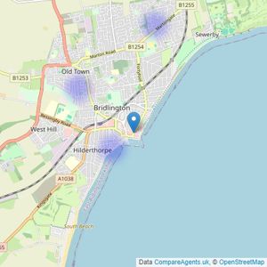 Denton Estate Agents - Covering Bridlington & Surrounding Area listings heatmap