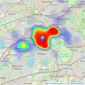 Devenports - Hampton listings heatmap