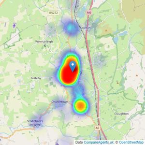 Dewhurst Homes - Garstang listings heatmap