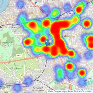 Dexters - Blackheath listings heatmap