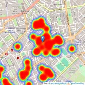 Dexters - Chelsea & Belgravia listings heatmap