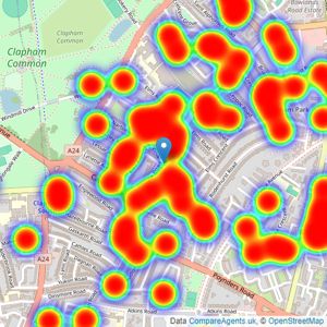 Dexters - Clapham listings heatmap