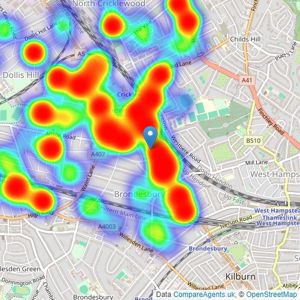 Dexters - Cricklewood listings heatmap