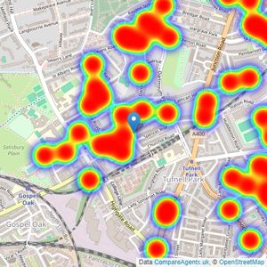 Dexters - Dartmouth Park & Tufnell Park listings heatmap