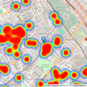 Dexters - Fulham listings heatmap