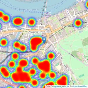 Dexters - Greenwich listings heatmap