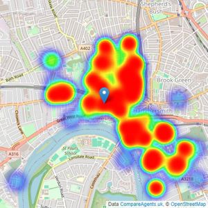 Dexters - Hammersmith listings heatmap