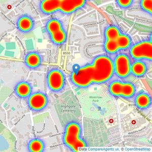 Dexters - Highgate listings heatmap