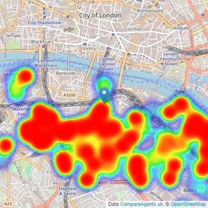 Dexters - London Bridge listings heatmap