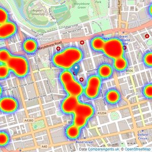 Dexters - Marylebone listings heatmap