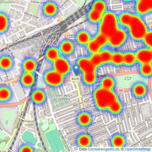 Dexters - Northcote Road listings heatmap