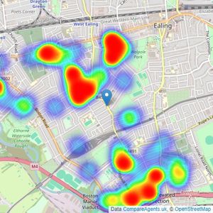 Dexters - Northfields listings heatmap