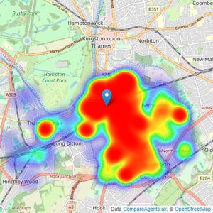 Dexters - Surbiton listings heatmap