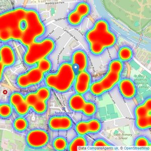 Dexters - Teddington listings heatmap