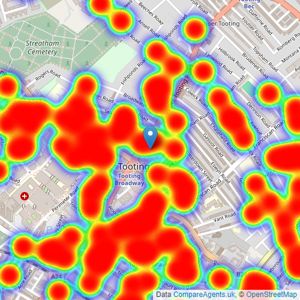 Dexters - Tooting listings heatmap