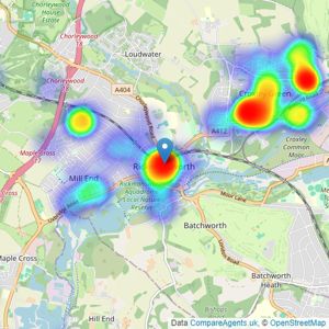 Dey King and Haria Estate Agents - Rickmansworth listings heatmap