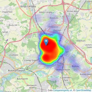 Dey King and Haria Estate Agents - Watford listings heatmap