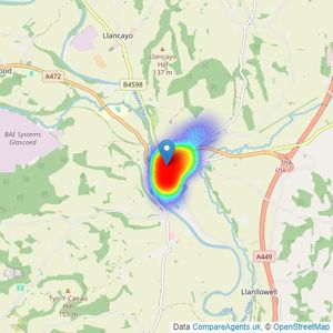 Digby Turner & Co - Usk listings heatmap