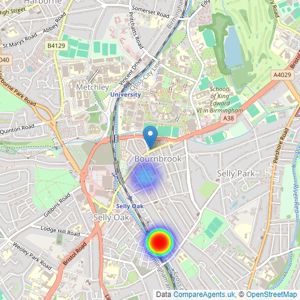 Direct Housing - Birmingham listings heatmap