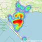 Direct Moves - Weymouth listings heatmap