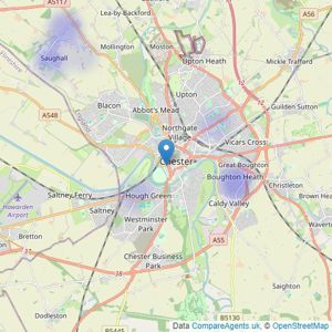 Distinctive Living - Chester listings heatmap