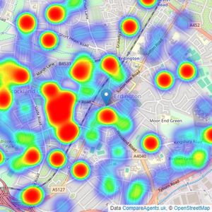 Dixons - Erdington listings heatmap