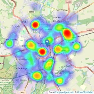 Dixons - Kidderminster listings heatmap