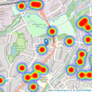 Dixons - Kings Norton listings heatmap