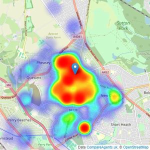 Dixons - Kingstanding listings heatmap