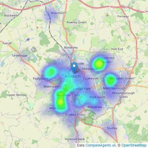 Dixons - Redditch listings heatmap