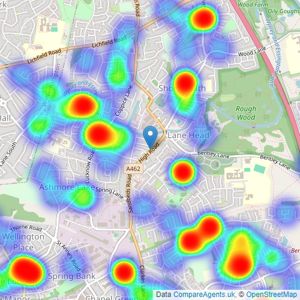 Dixons - Willenhall listings heatmap