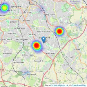 DM & Co. Land & New Homes - Solihull listings heatmap