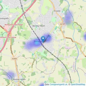 DM & Co. Premium - Dorridge listings heatmap