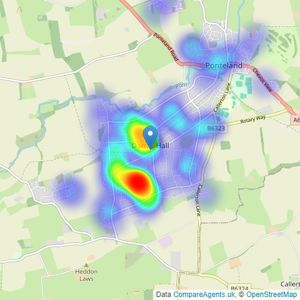 Dobsons Estate Agents - Darras Hall listings heatmap