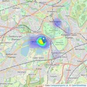 Domains Property Services - East Molesey Sales listings heatmap